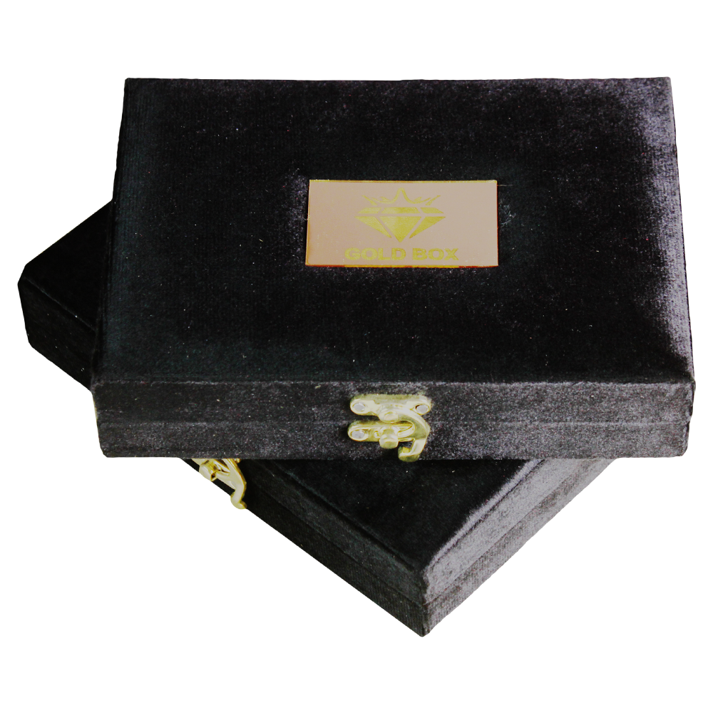 Gold Box Black Velvet Jhummar/Tikka Box