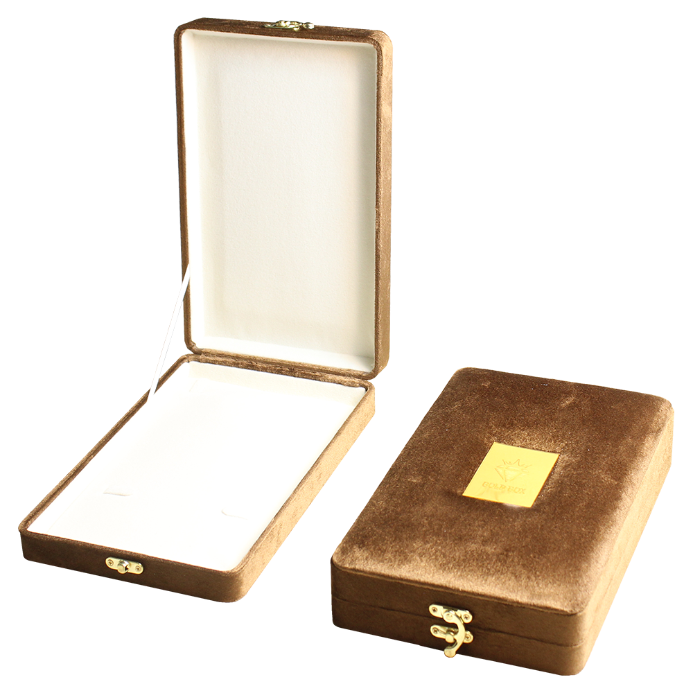 Gold Box Brown Velvet Jewelry Boxes