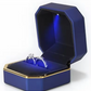 Imported LED Jewelry Ring Box Velvet Rubber