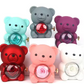 Hug Bear Rose Jewelry Box Rotating Eternal Flower Gift Box