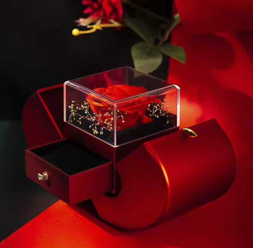 Apple Shape Eternal Rose Jewelry Box & Gift