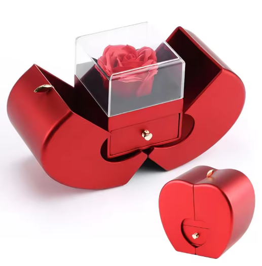 Apple Shape Eternal Rose Jewelry Box & Gift