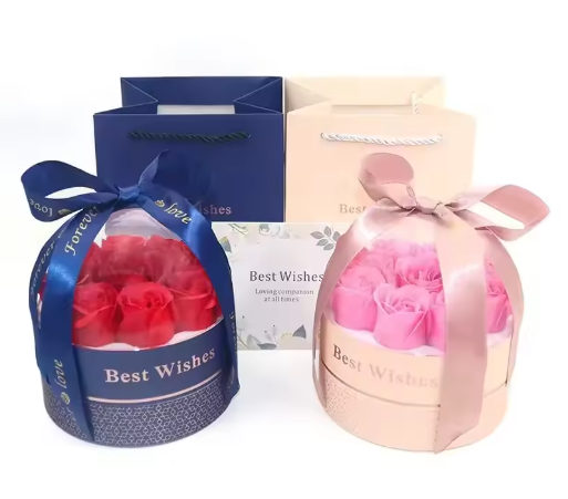 Creative Valentine Gift Box with Soap Flower Craftwork