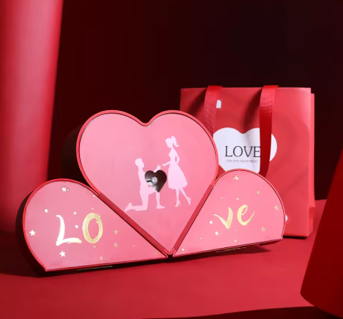 Double Door Heart Shaped Love Jewelry Box