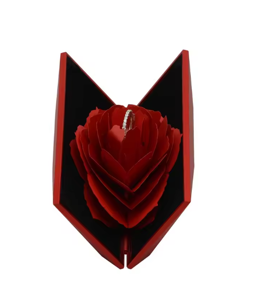 Ring Box Rose Rhombus Flower Jewelry Box