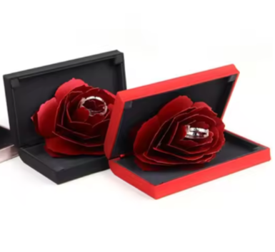 Unique Pop Up Rose Ring Box Surprise Jewelry Storage Holder