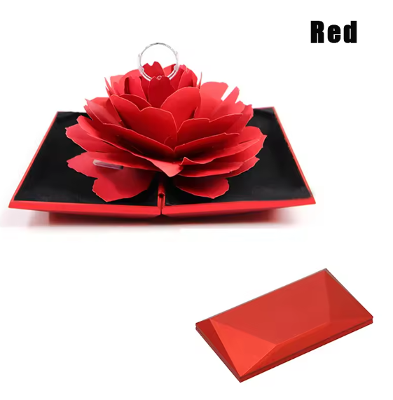 Ring Box Rose Rhombus Flower Jewelry Box