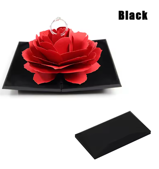 Ring Box Rose Rhombus Flower Jewelry Box