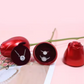 Red Rose Flower Ring Box Metal