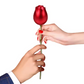 Red Rose Flower Ring Box Metal