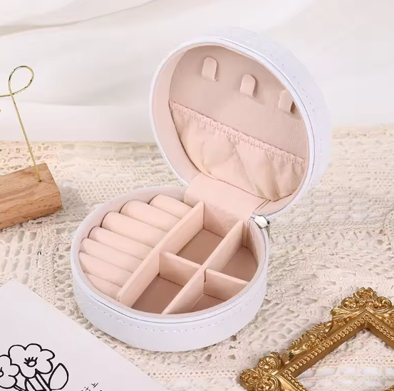 Round Jewelry Box & Organizer Portable