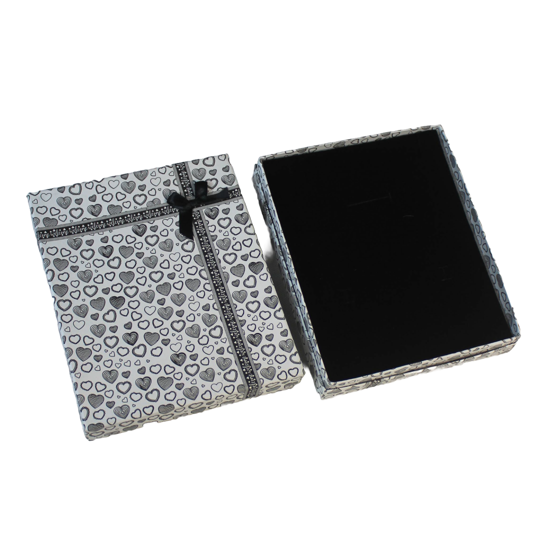 White Heart Thankyou Cardboard Jewelry Boxes