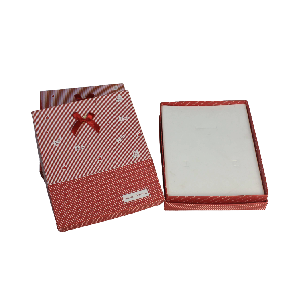 Red Thankyou Cardboard Jewelry Boxes