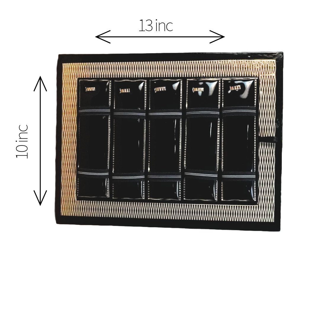Black pattern Golden Edge Elite Display Tray