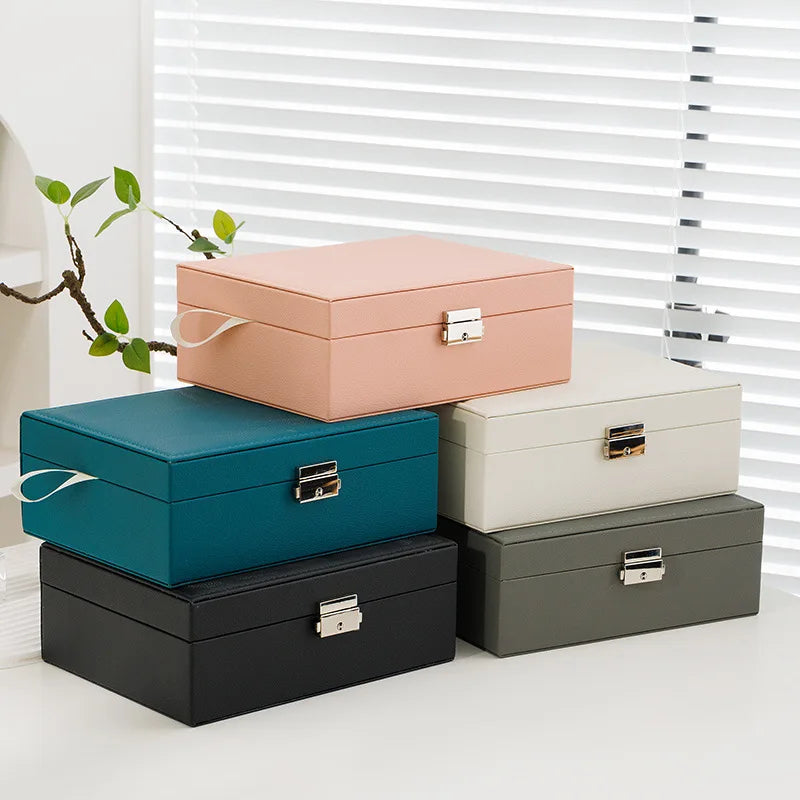 Premier Double Layer Storage Box Leather Jewelry Box