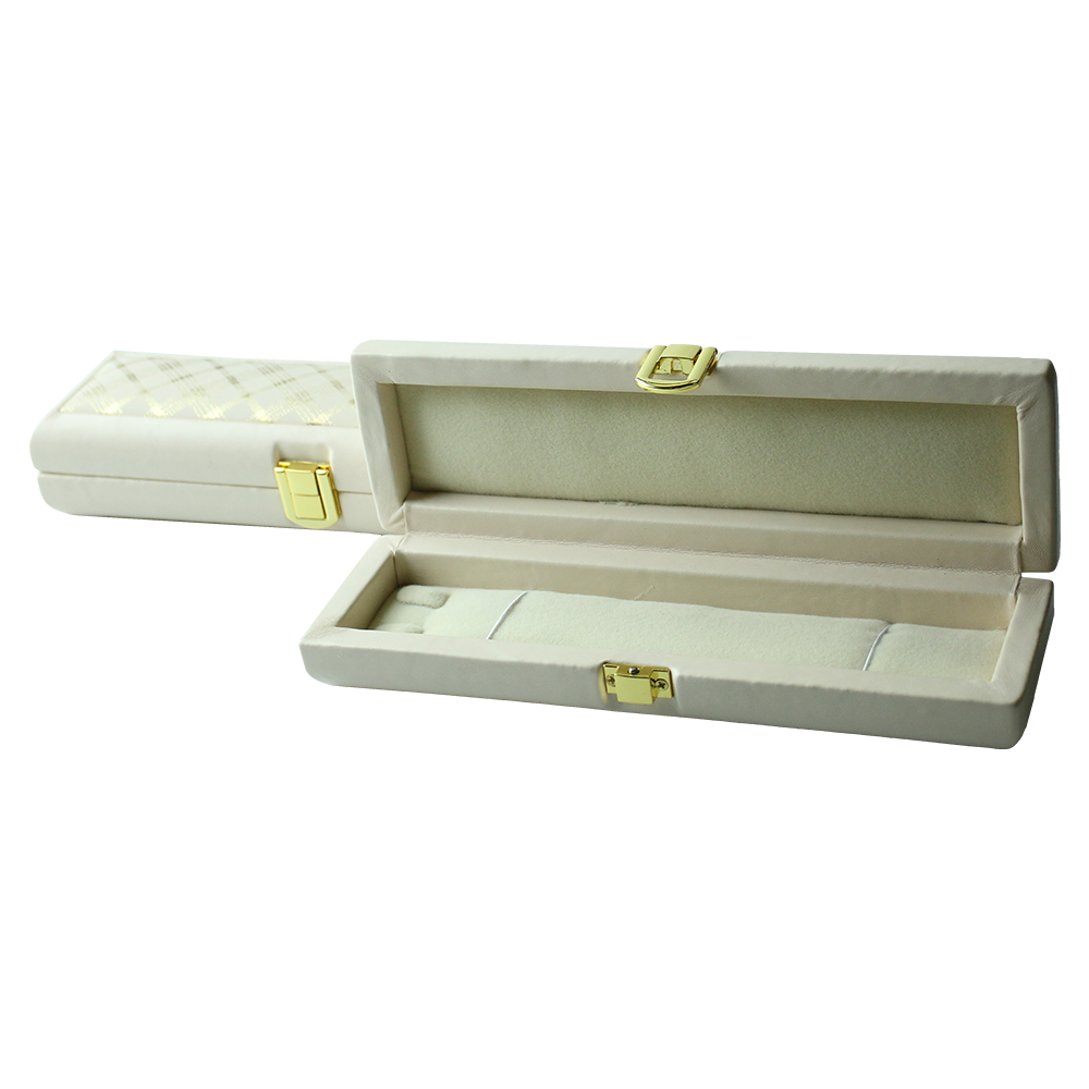 Textured Cream Leatherette Jewelry Boxes