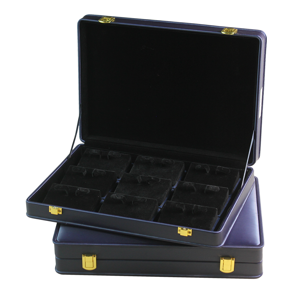 Blue Leatherette 9pcs D-Bali Stock Boxes