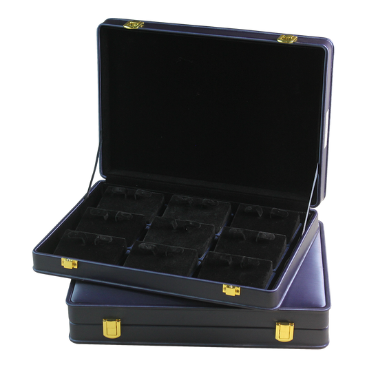 Blue Leatherette 9pcs D-Bali Stock Boxes