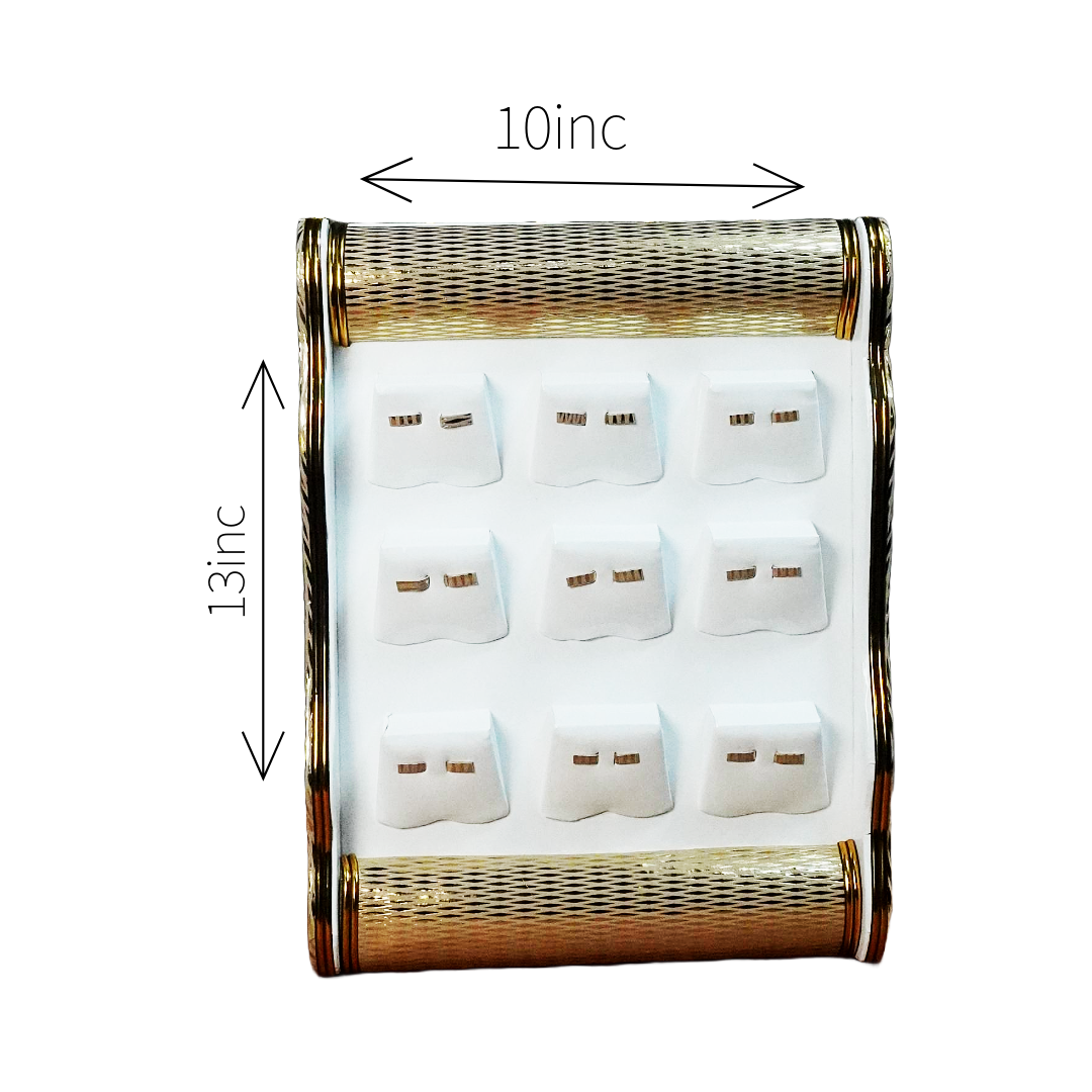 White Pattern Golden Edge Plan jewellery Tray