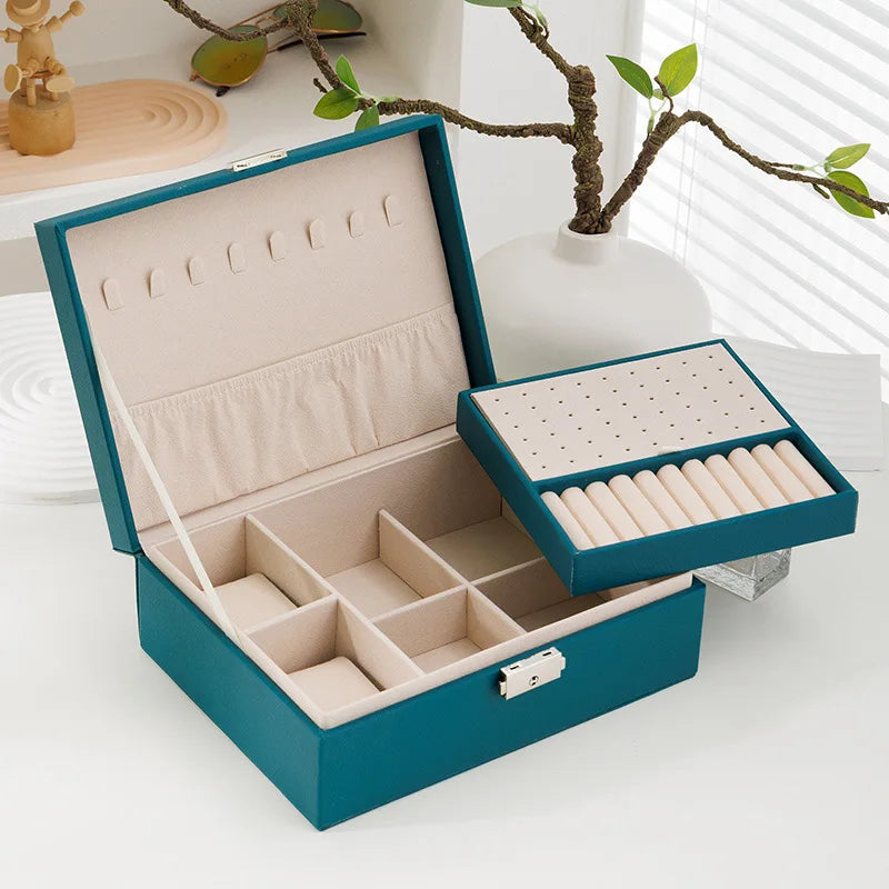 Premier Double Layer Storage Box Leather Jewelry Box