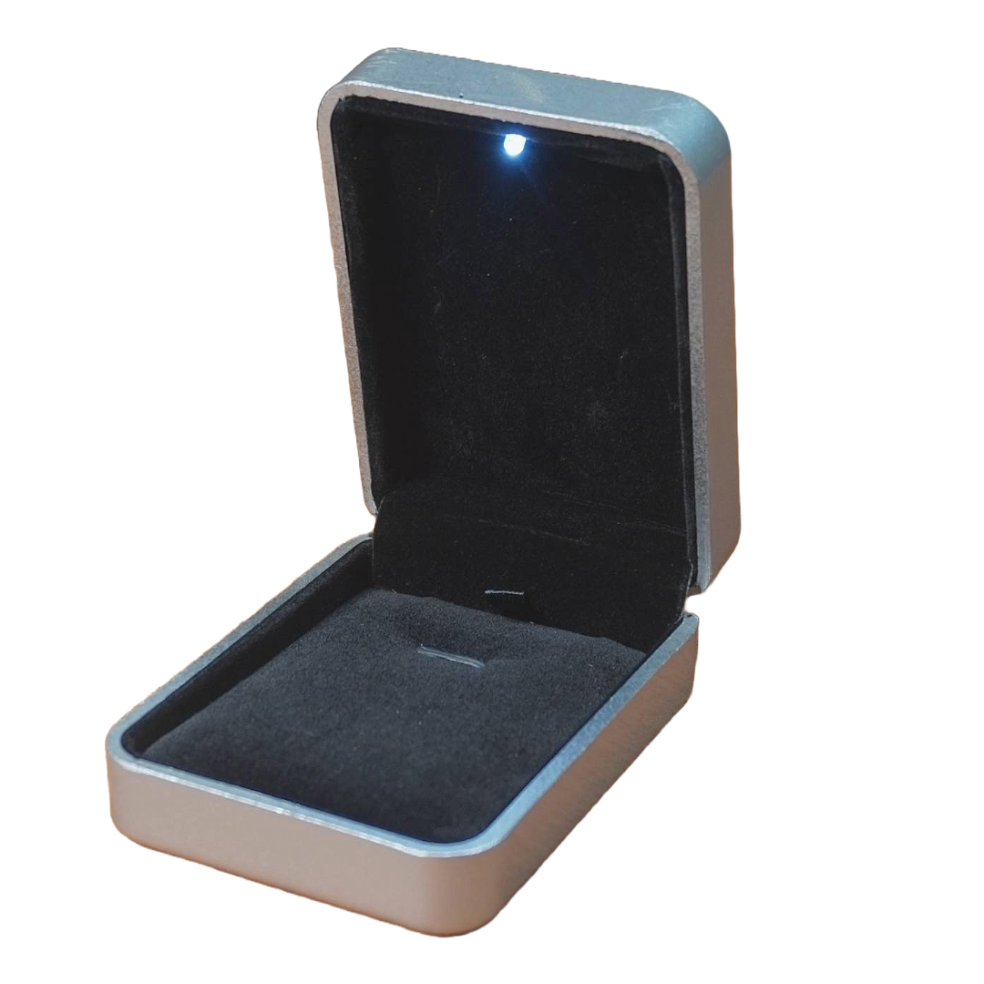LED Small Pendant/Earrings Box with Glossy Lacquer Finish