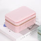 Elegant Jewelry Box Velvets Texture Double Layer Portable Case Jewelry Display Accessories