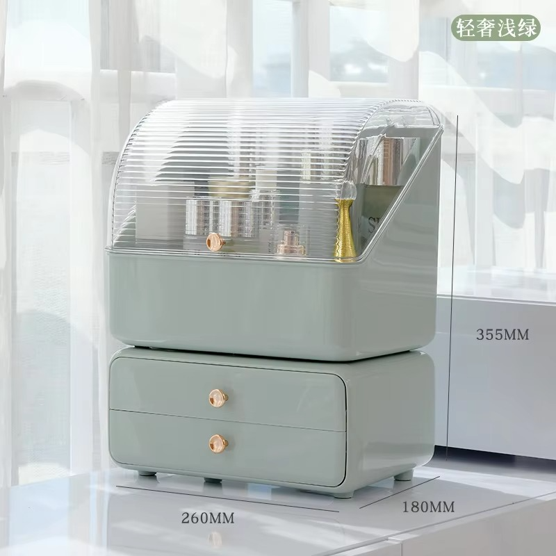 Dressing Table Makeup Organizer Desktop Dustproof Drawer Storage Box