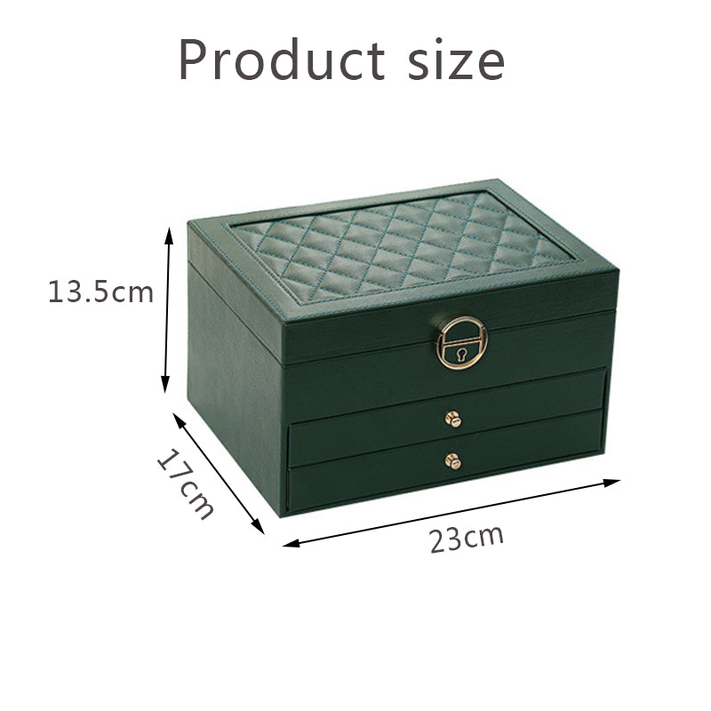 Three Layers High Quality Leather Jewelry Box Jewelry Organizers