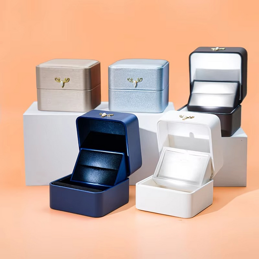 Imported Ladies & Gents Antler Luxe Ring Case (with LED Light)