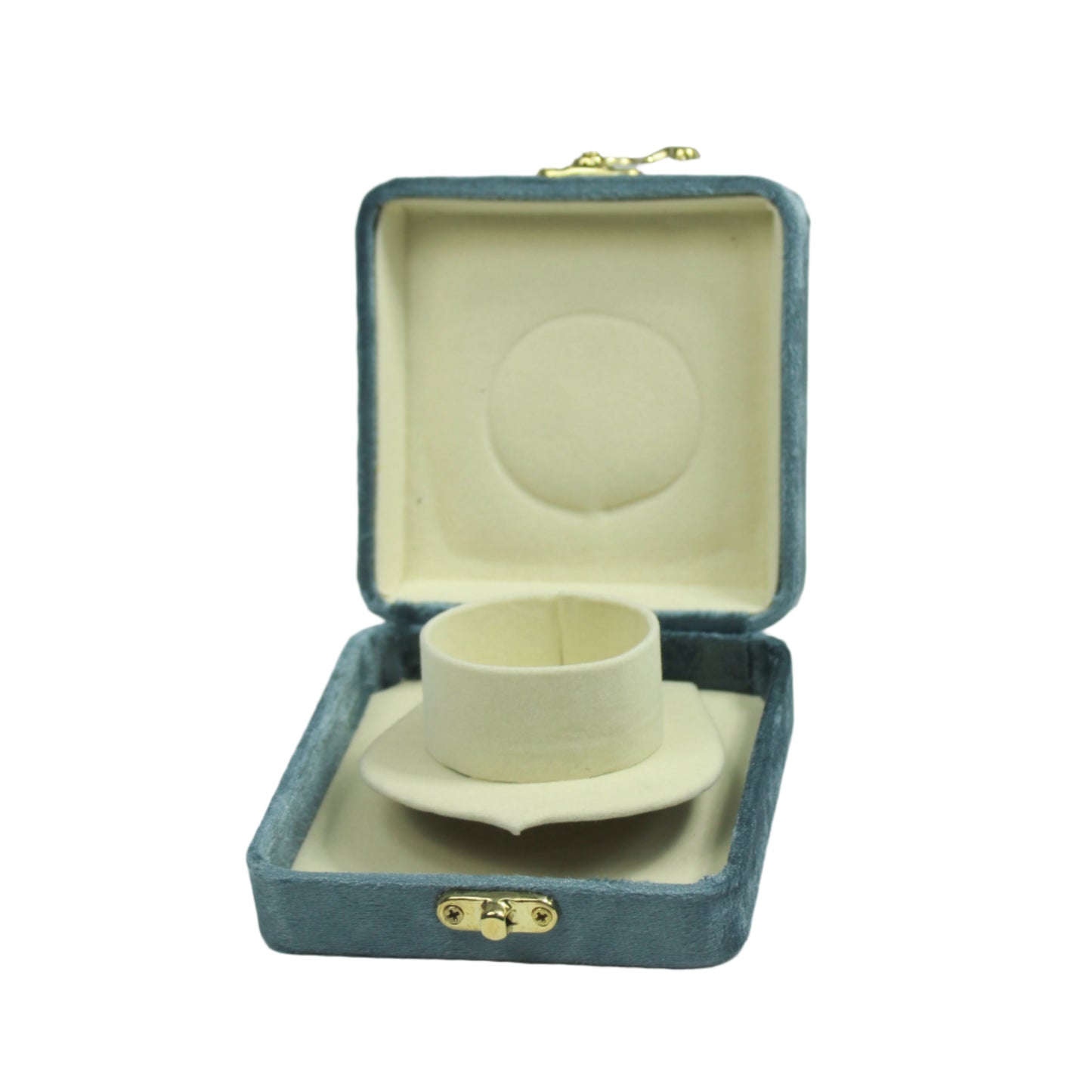 Gold Box Grey Velvet Jewelry Boxes