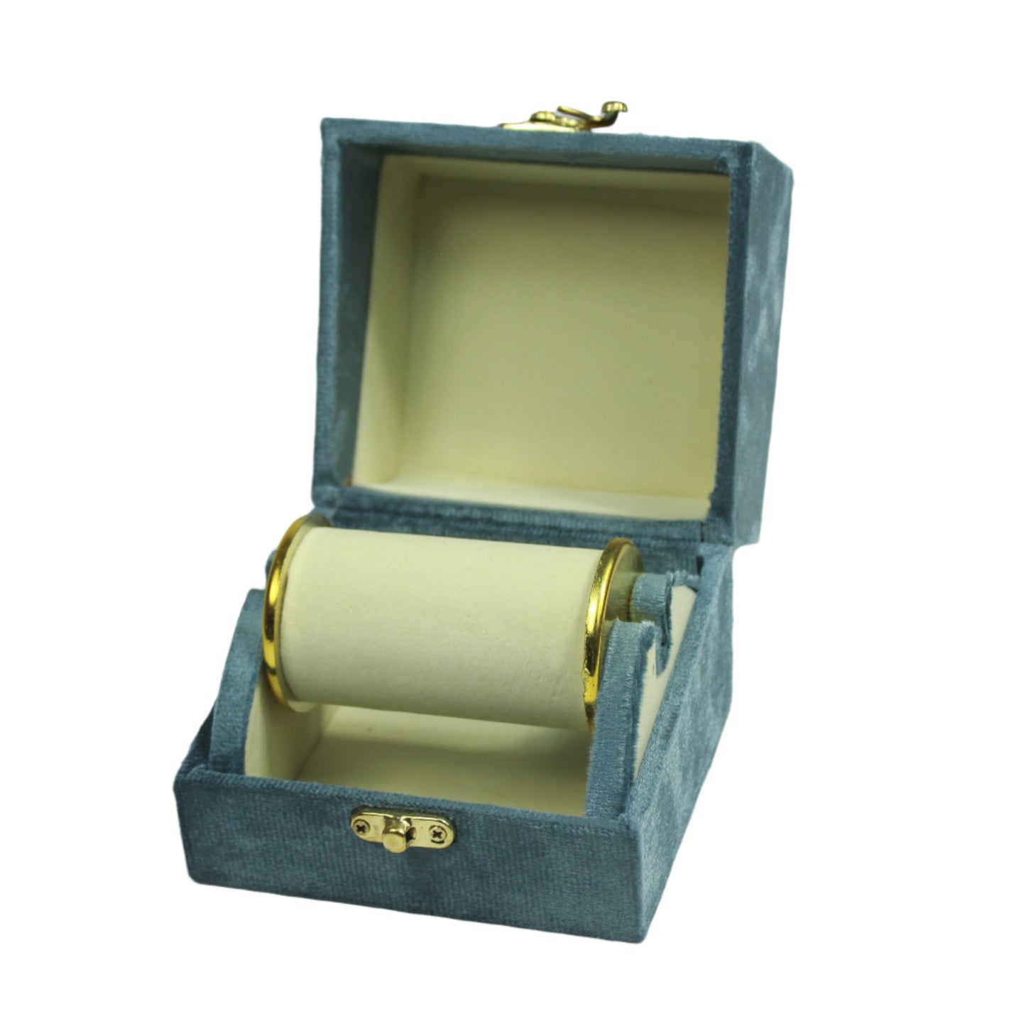 Gold Box Grey Velvet Jewelry Boxes