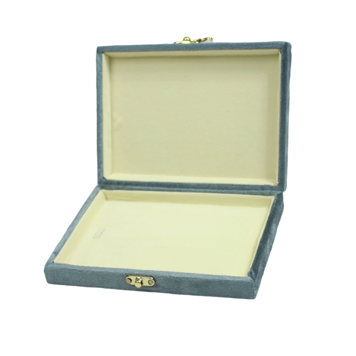 Gold Box Grey Velvet Jewelry Boxes