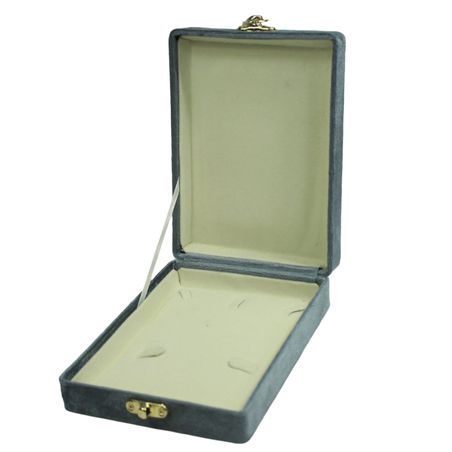 Gold Box Grey Velvet Jewelry Boxes