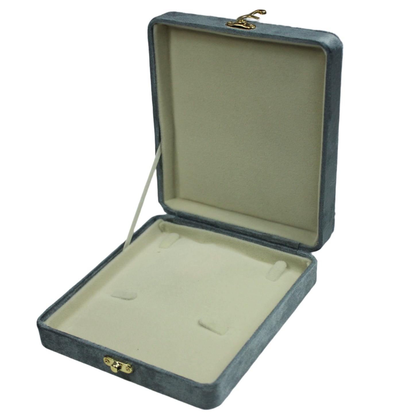 Gold Box Grey Velvet Jewelry Boxes
