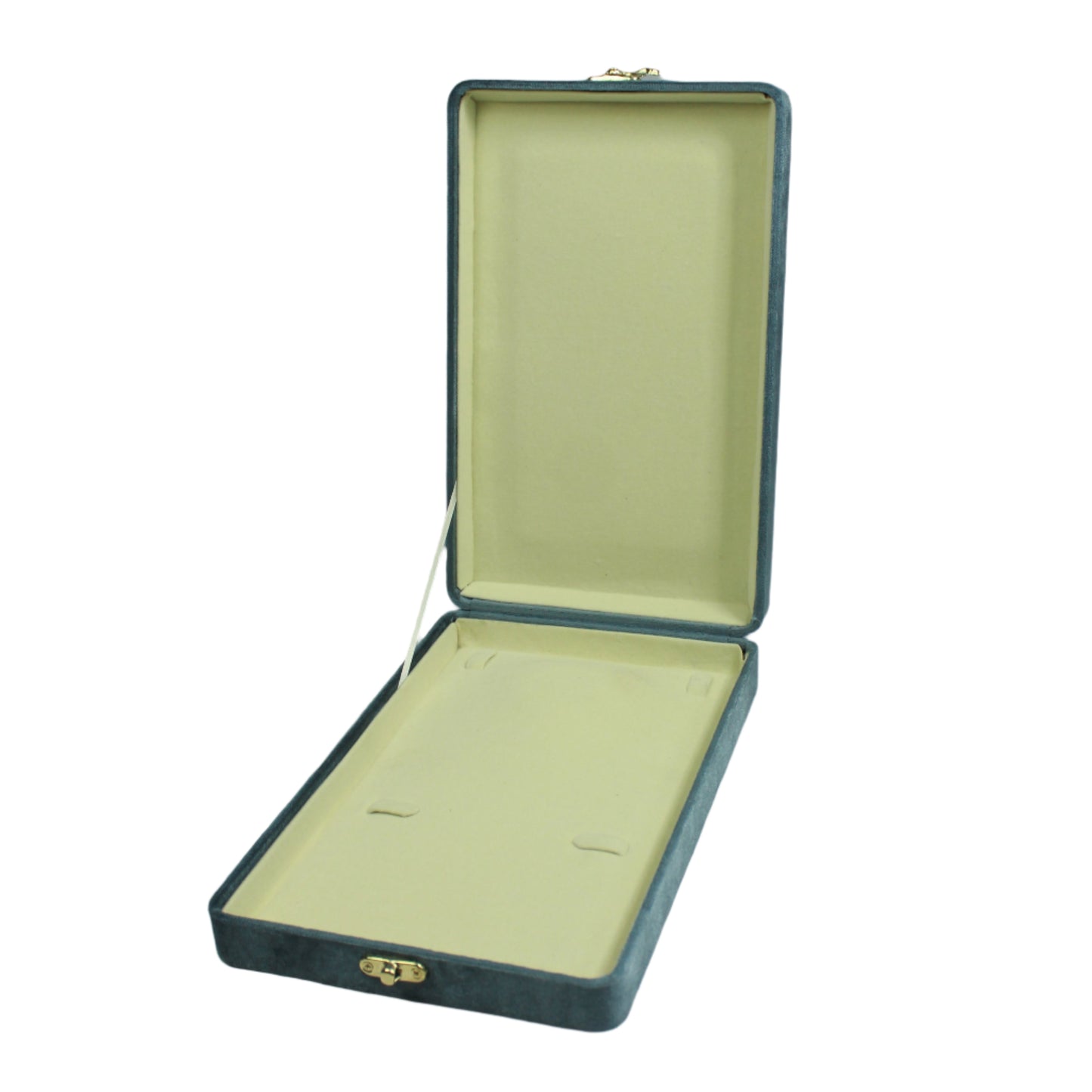 Gold Box Grey Velvet Jewelry Boxes