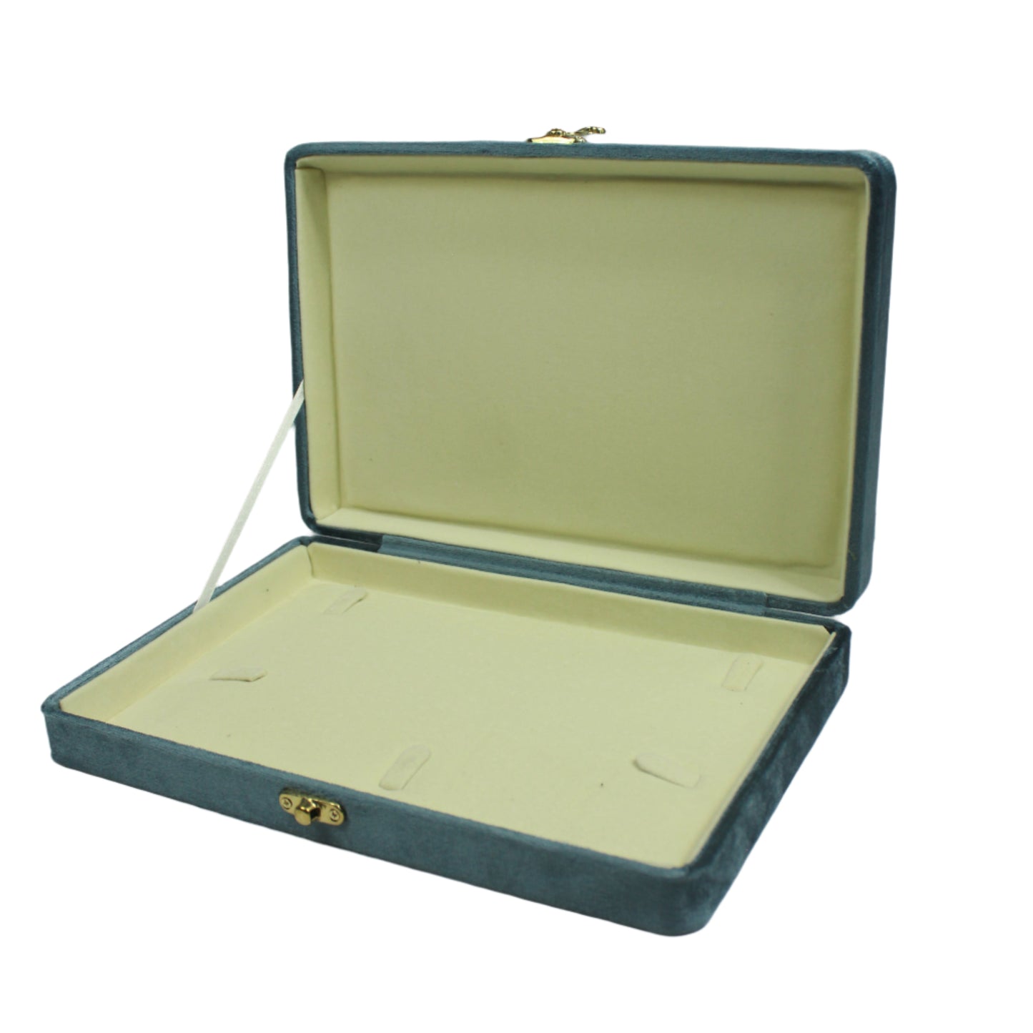 Gold Box Grey Velvet Jewelry Boxes