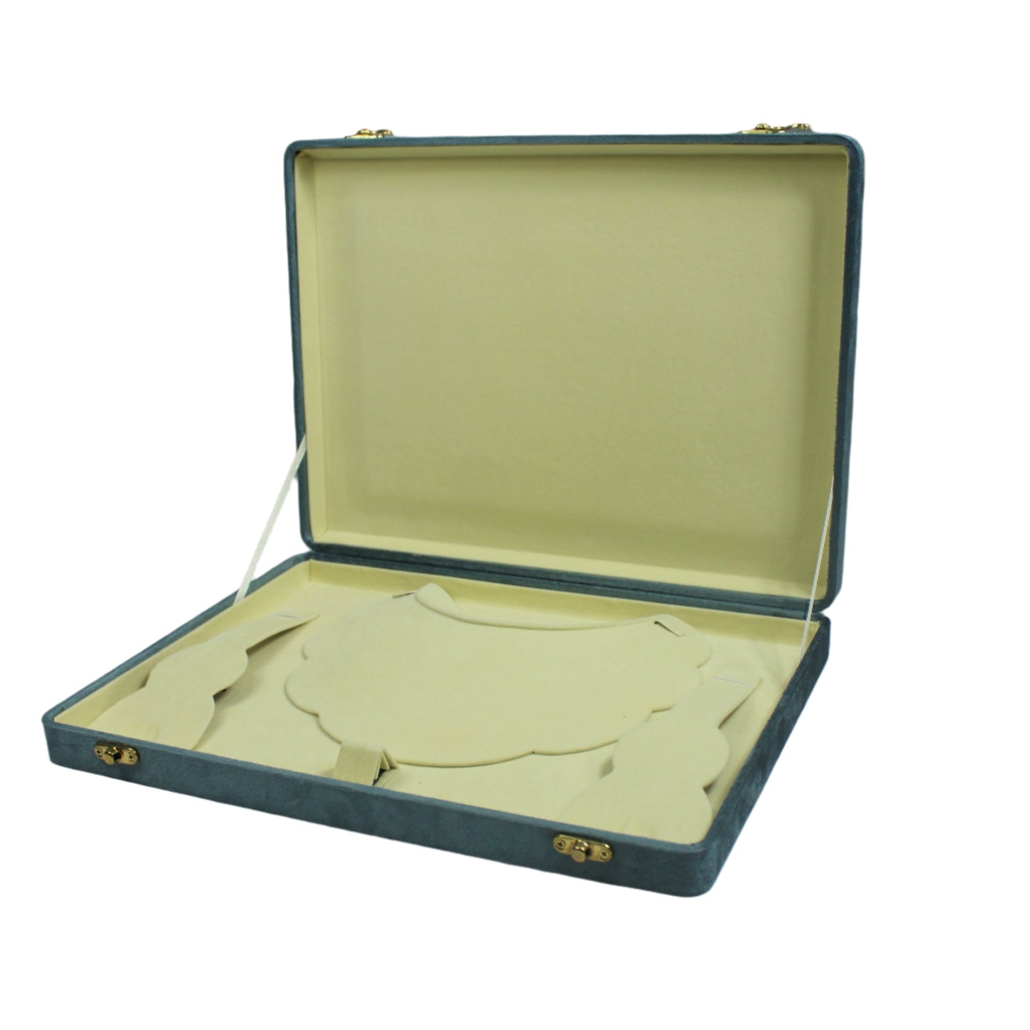 Gold Box Grey Velvet Jewelry Boxes
