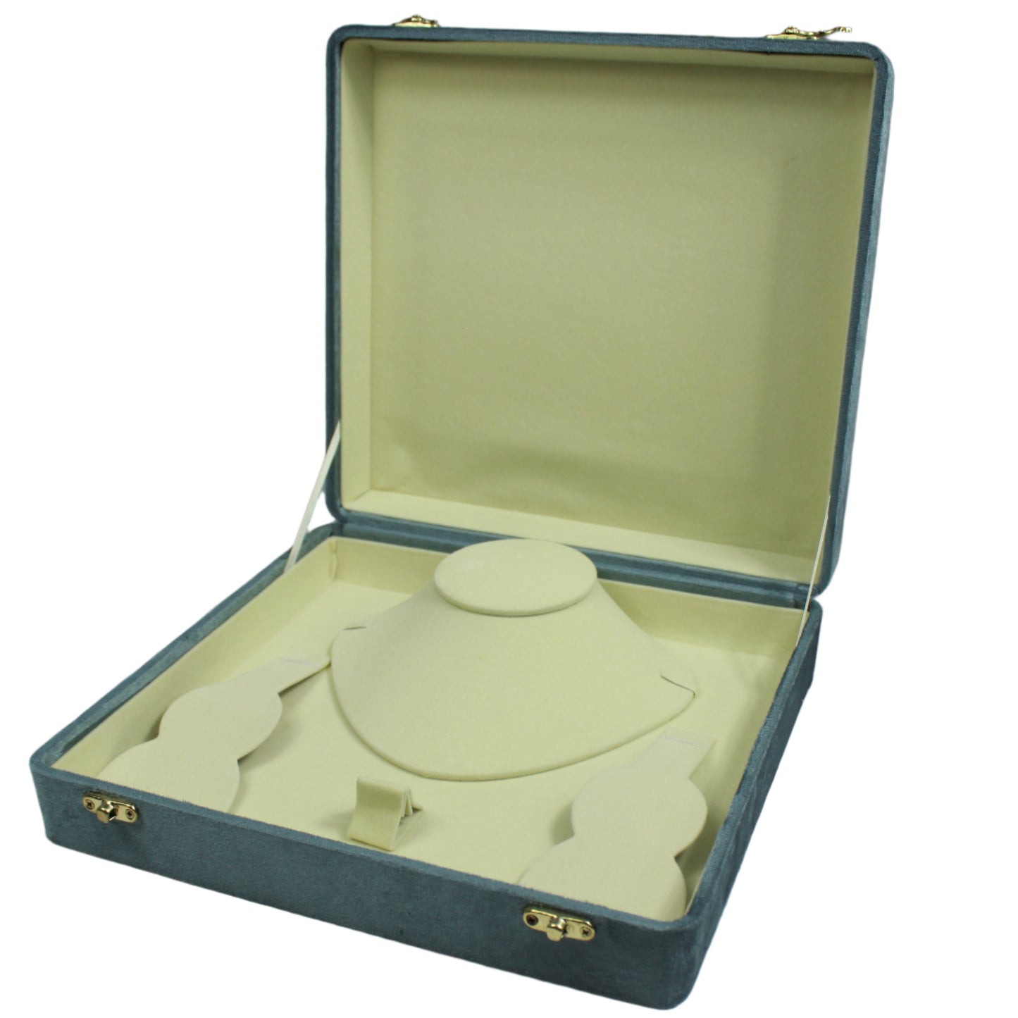 Gold Box Grey Velvet Jewelry Boxes