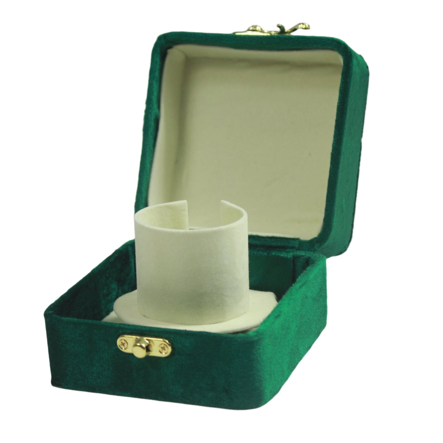 Gold Box Green Velvet Jewelry Boxes
