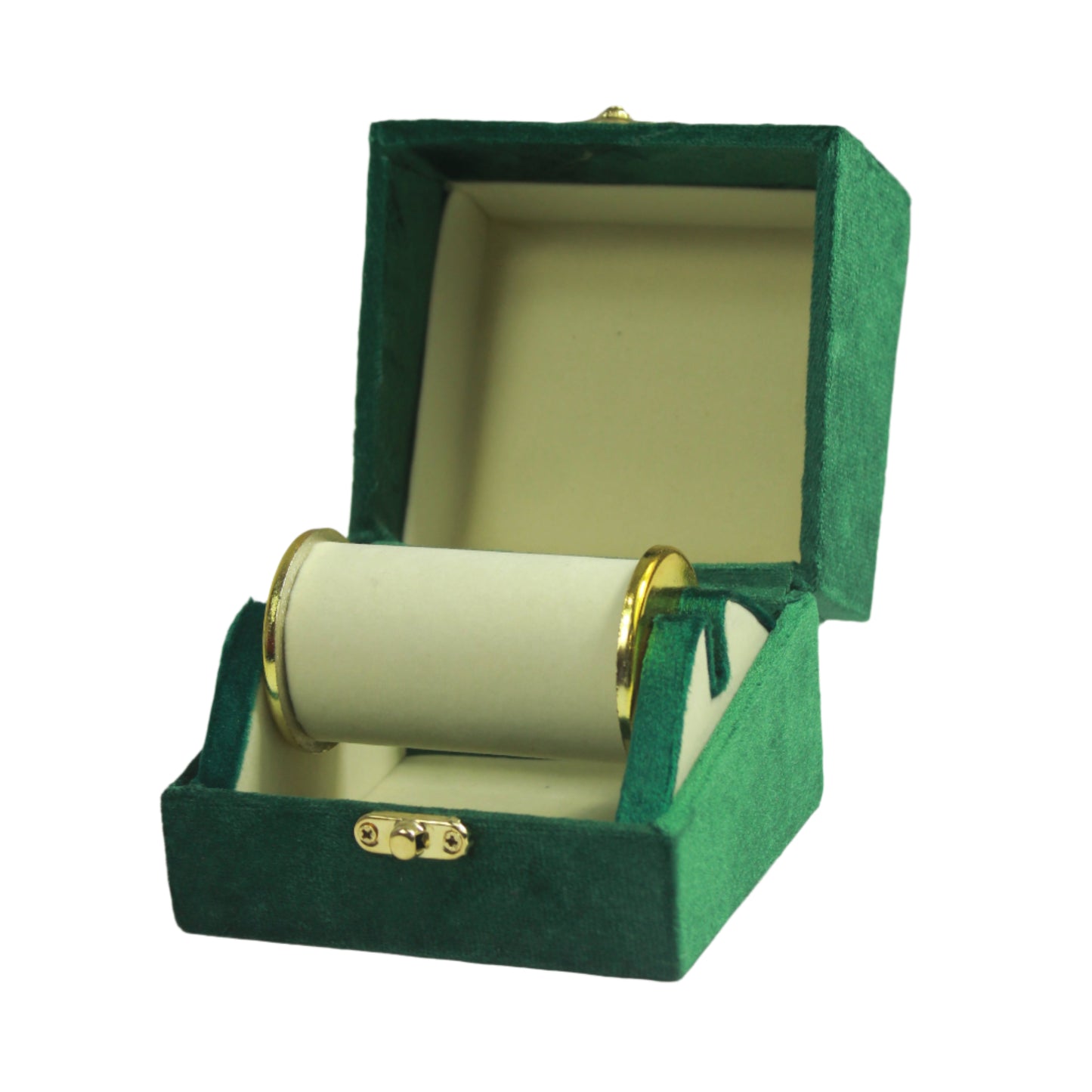 Gold Box Green Velvet Jewelry Boxes