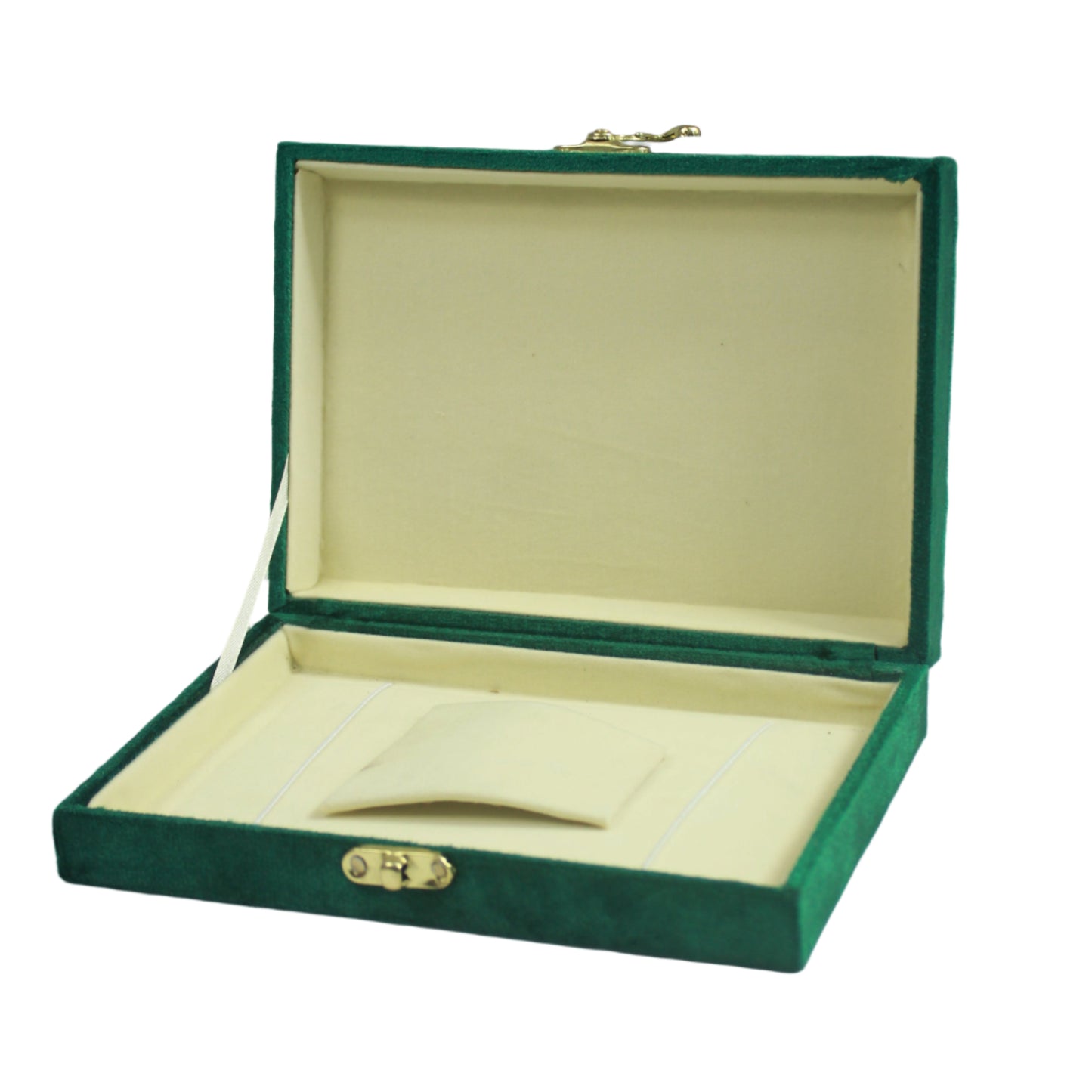 Gold Box Green Velvet Jewelry Boxes
