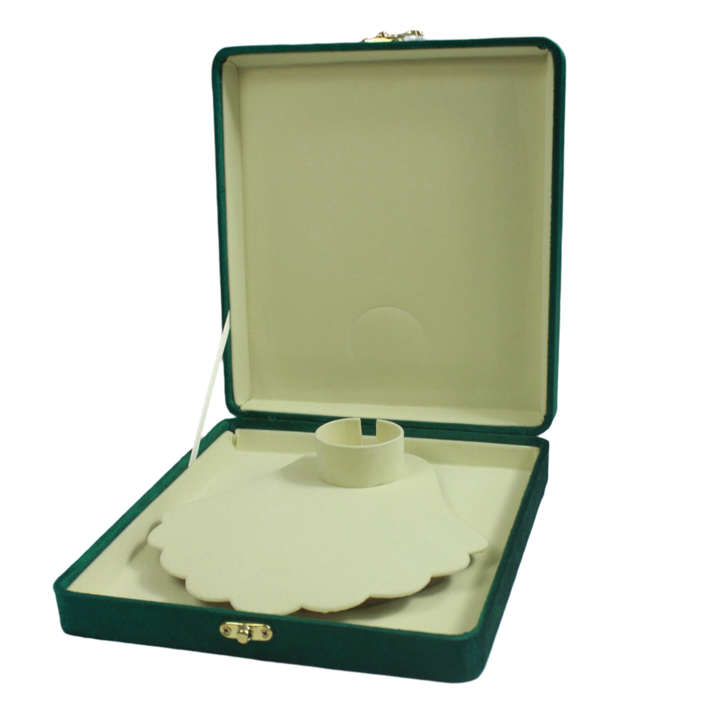 Gold Box Green Velvet Jewelry Boxes