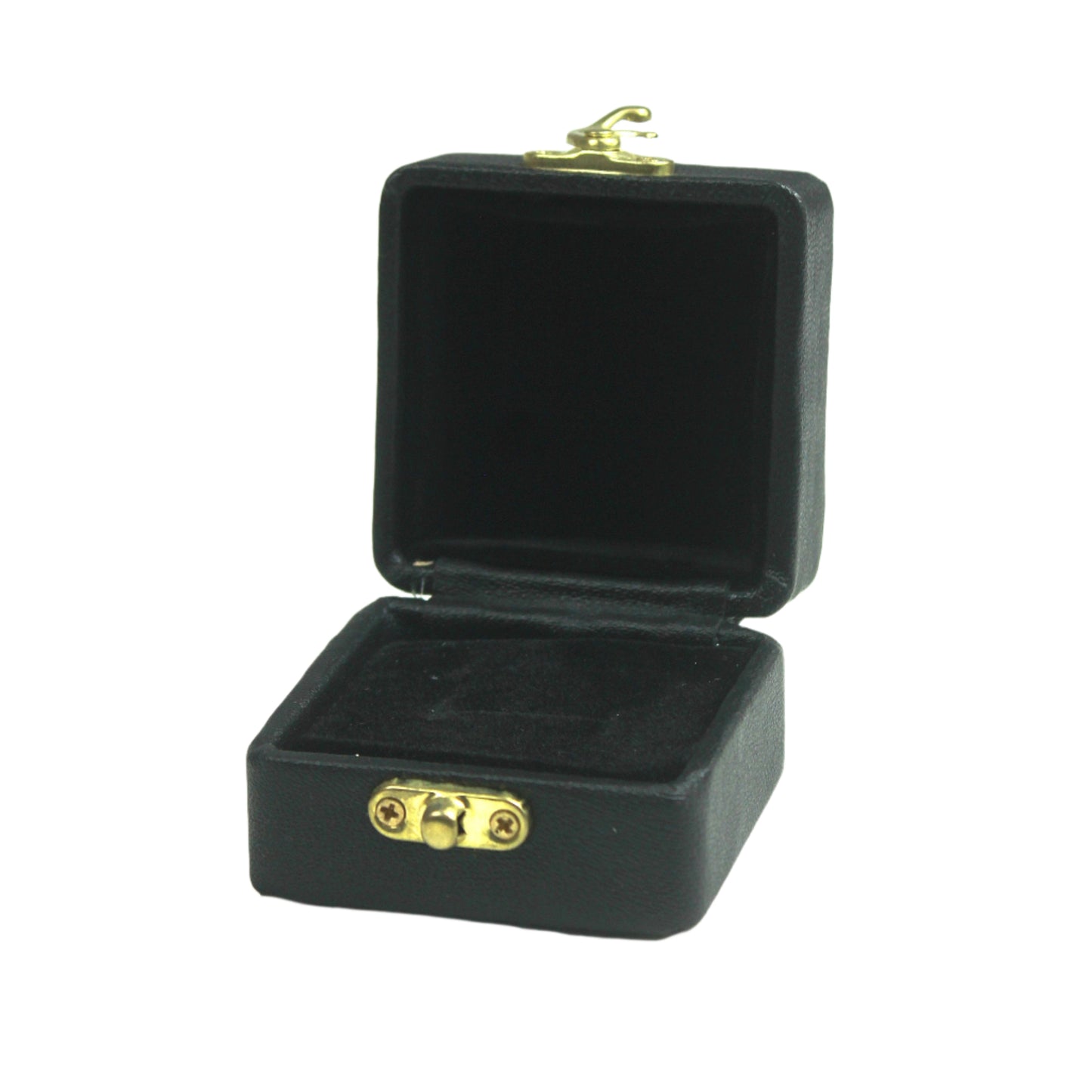 Black Leather Stitched Top Jewelry Boxes