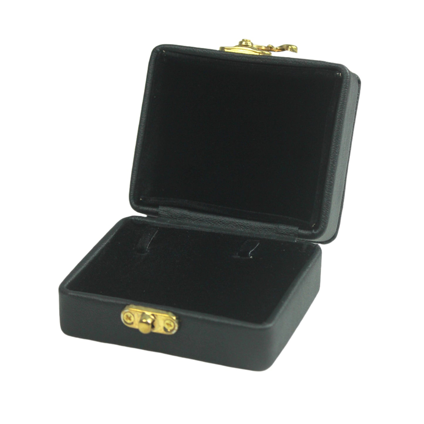 Black Leather Stitched Top Jewelry Boxes