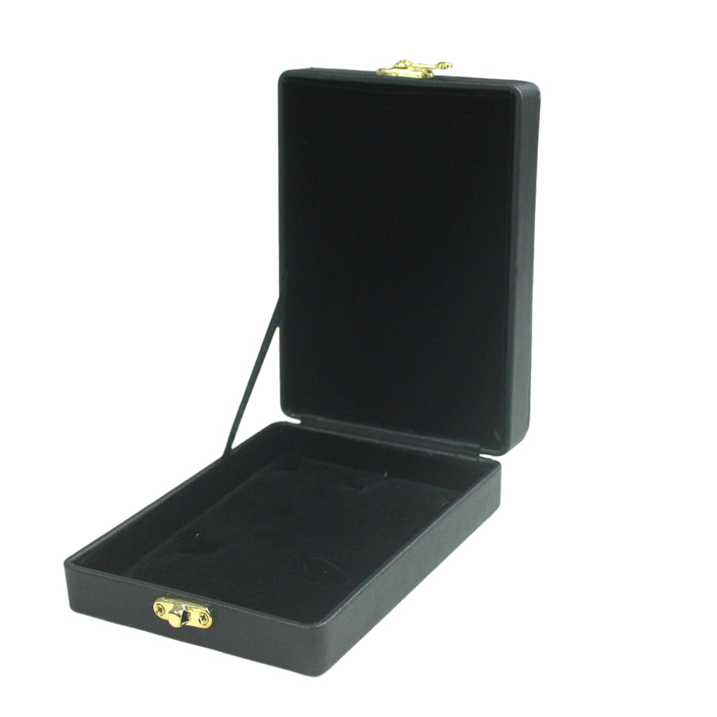 Black Leather Stitched Top Jewelry Boxes