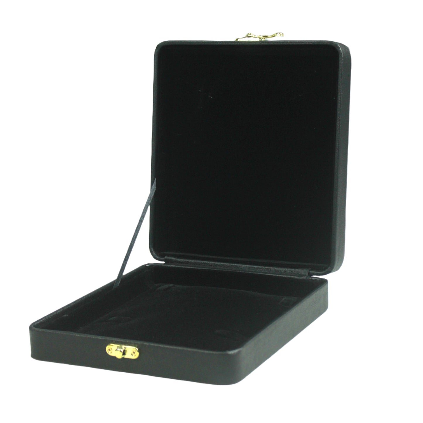 Black Leather Stitched Top Jewelry Boxes