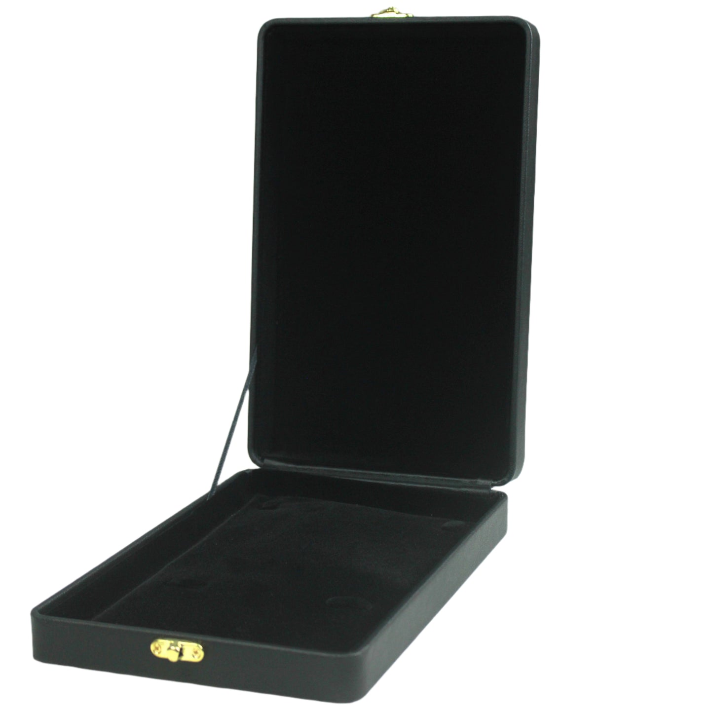 Black Leather Stitched Top Jewelry Boxes