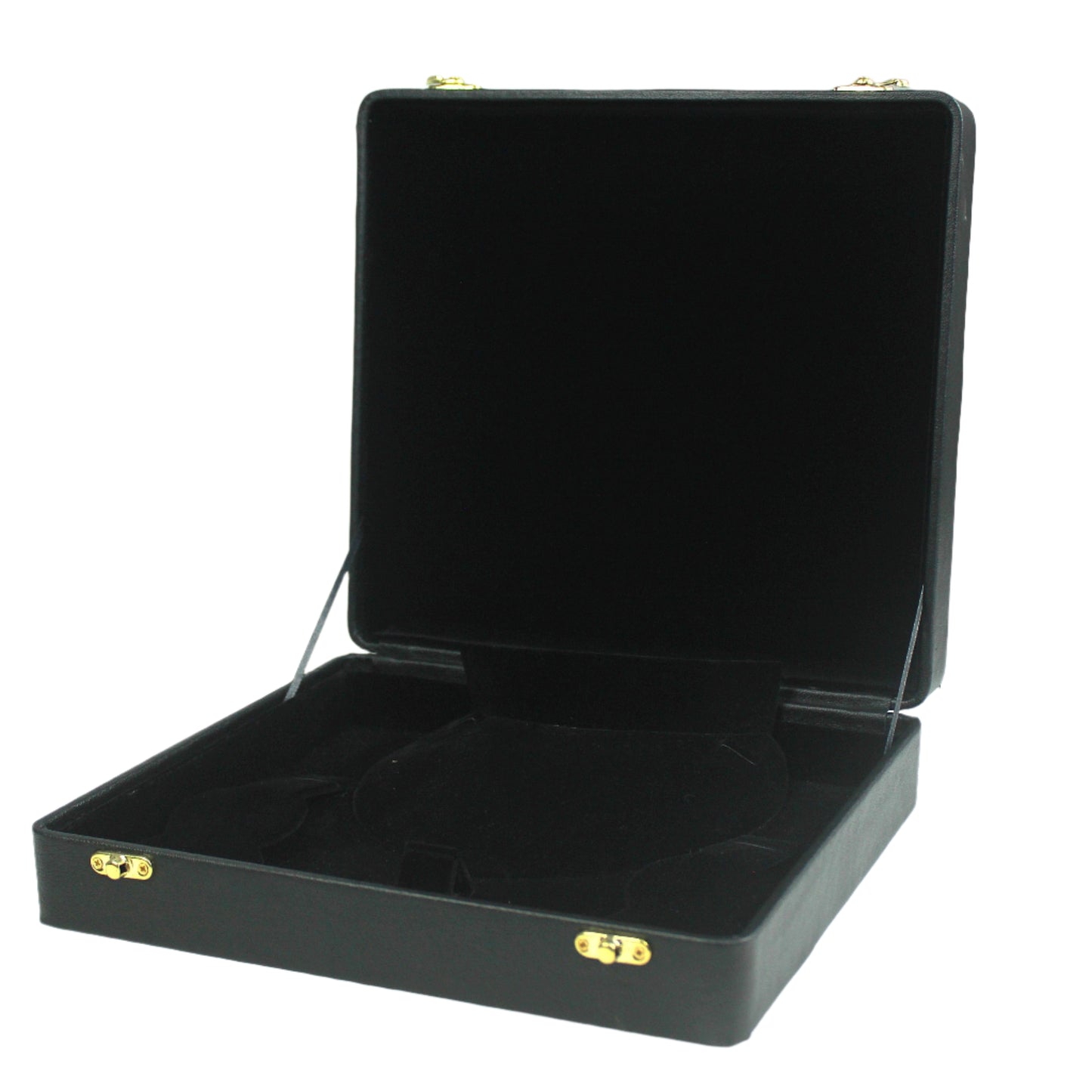 Black Leather Stitched Top Jewelry Boxes