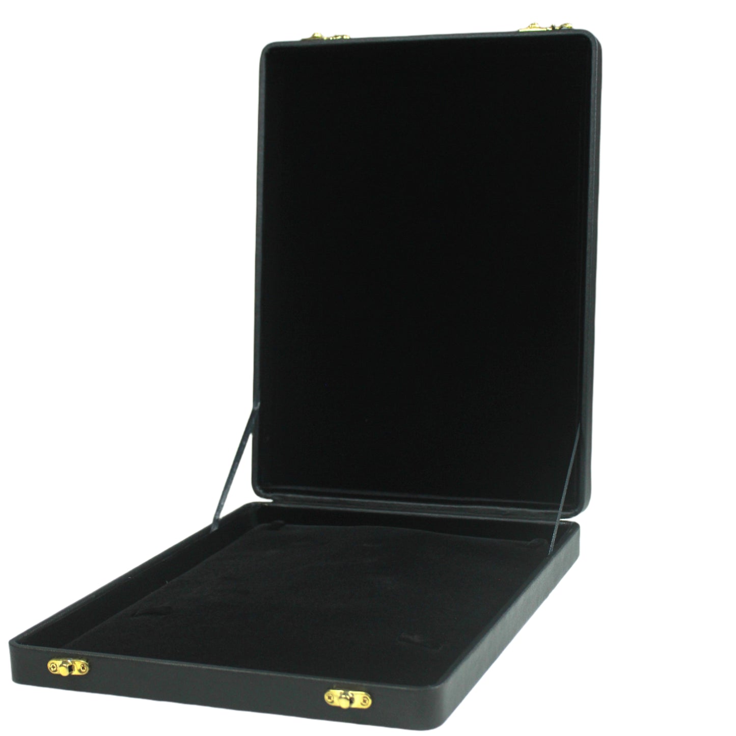 Black Leather Stitched Top Jewelry Boxes