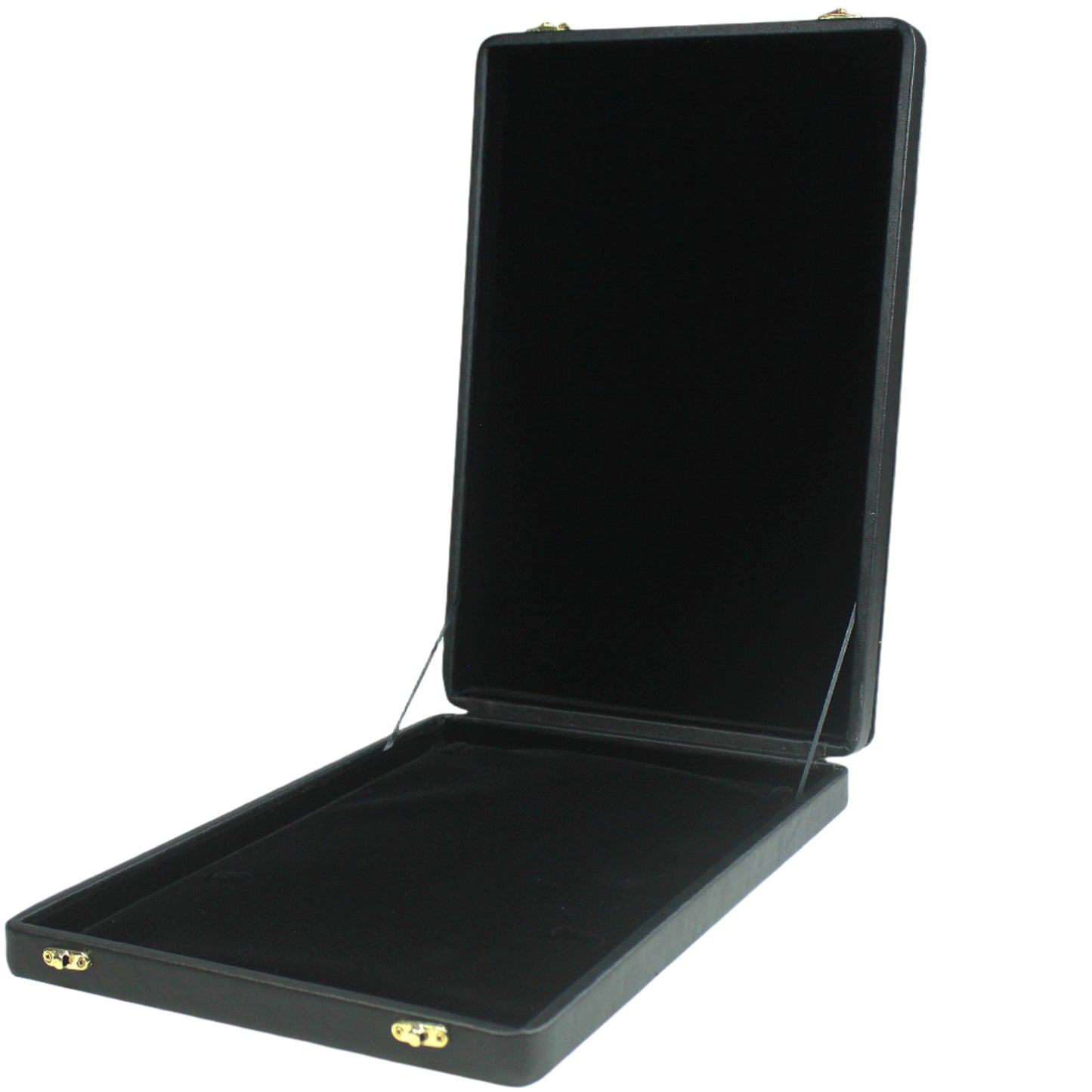 Black Leather Stitched Top Jewelry Boxes